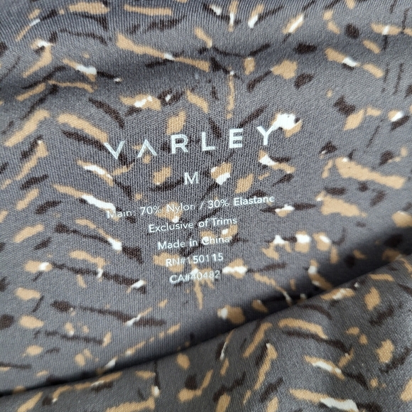 Varley Size M Luna High Rise 7/8 Legging Gray Gold Print - Picture 7 of 8